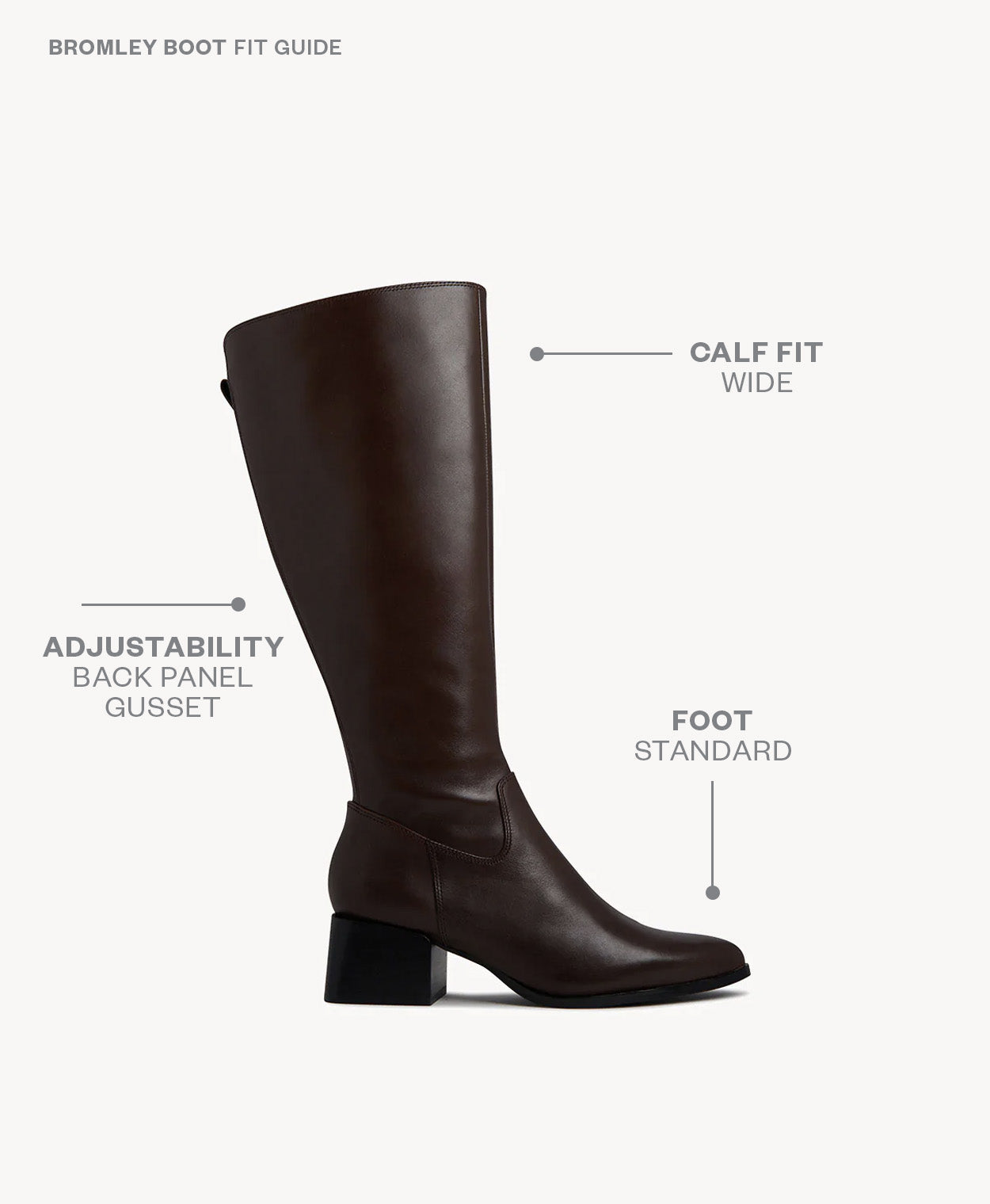Bromley Knee High Boot with Wide Calf - Boots Long | Womens Shoes - Merchant 1948