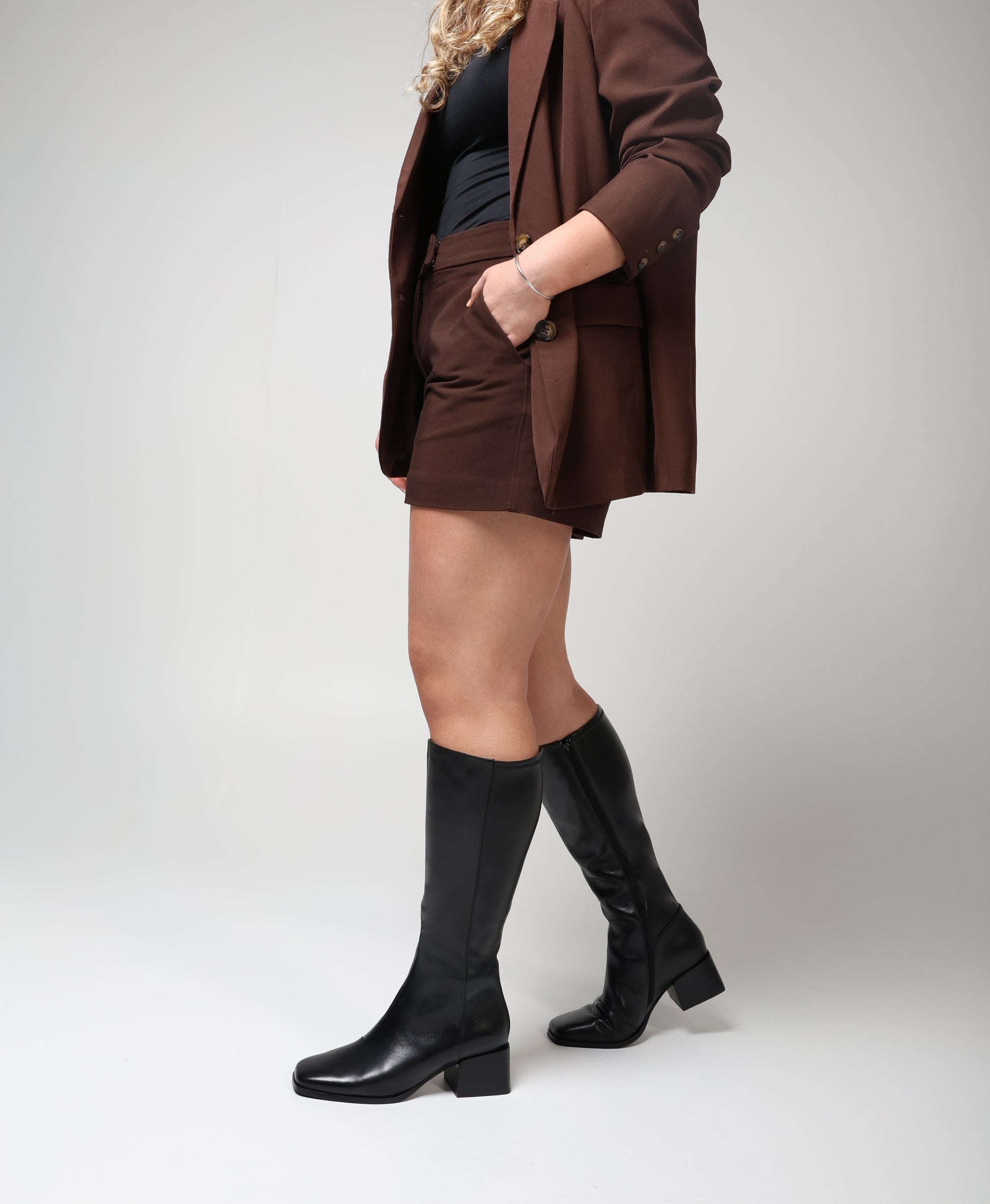 Bindi Wide Knee High Boot with Wide Calf - Boots Long | Womens Shoes - Merchant 1948