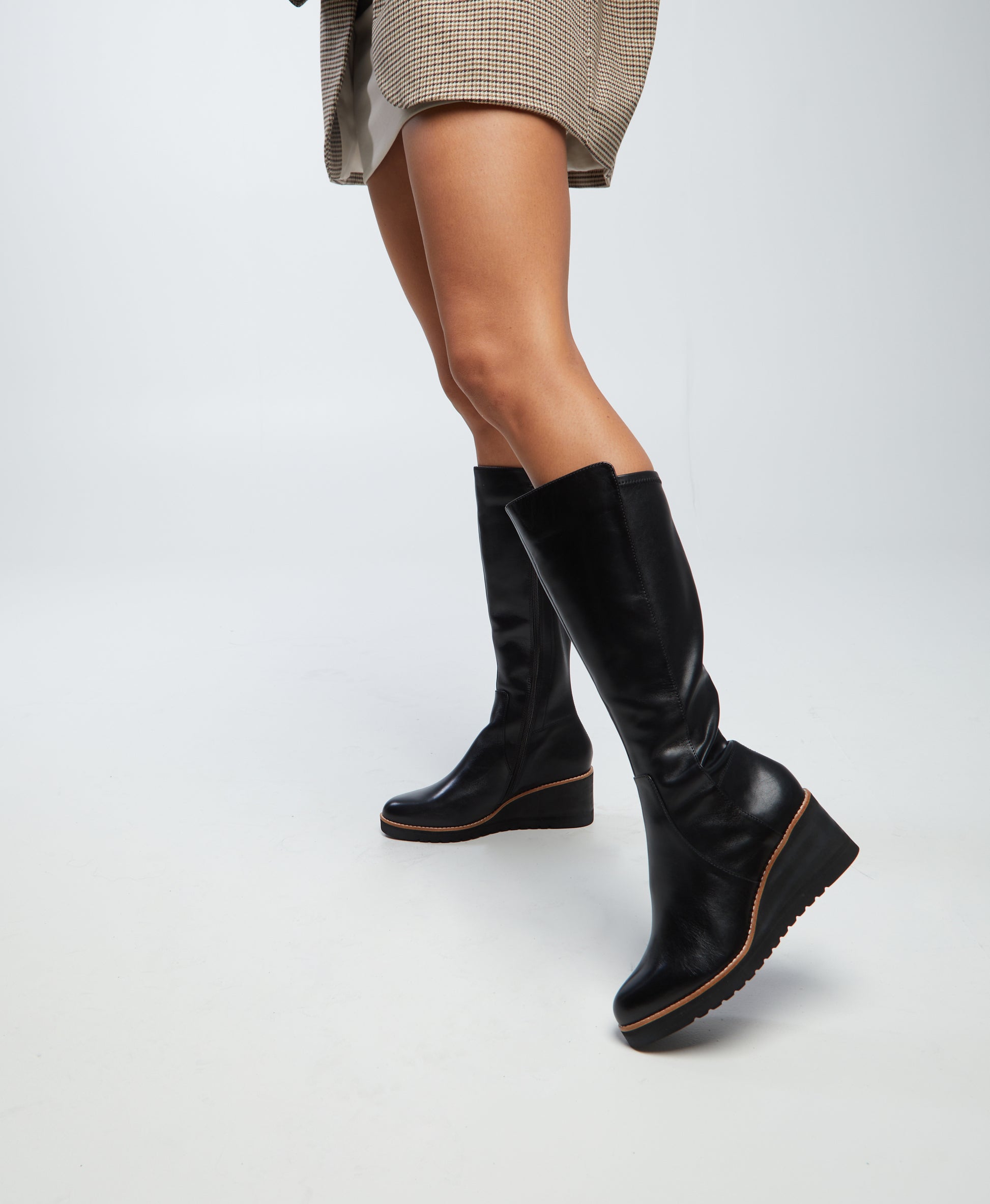 Bridget Wedge Knee High Boot - Boots Long | Womens Shoes - Merchant 1948