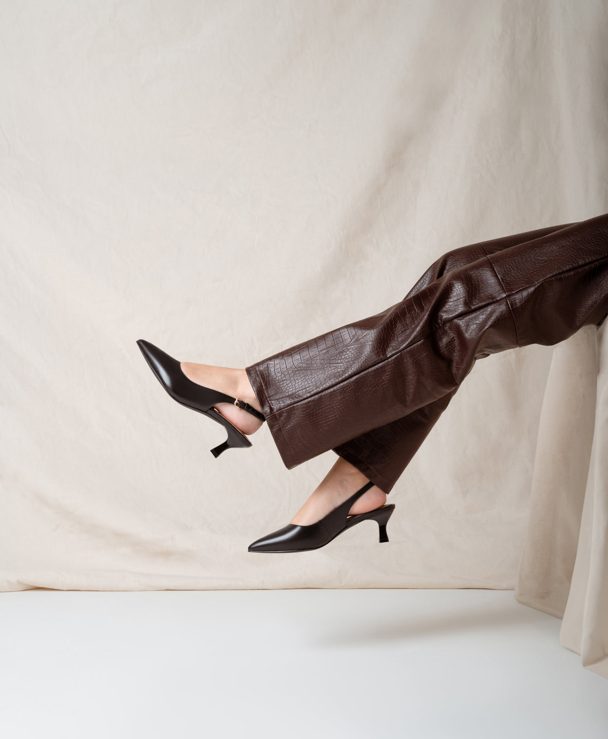 Devon Slingback Kitten Heel - Heels Low | Womens Shoes - Merchant 1948