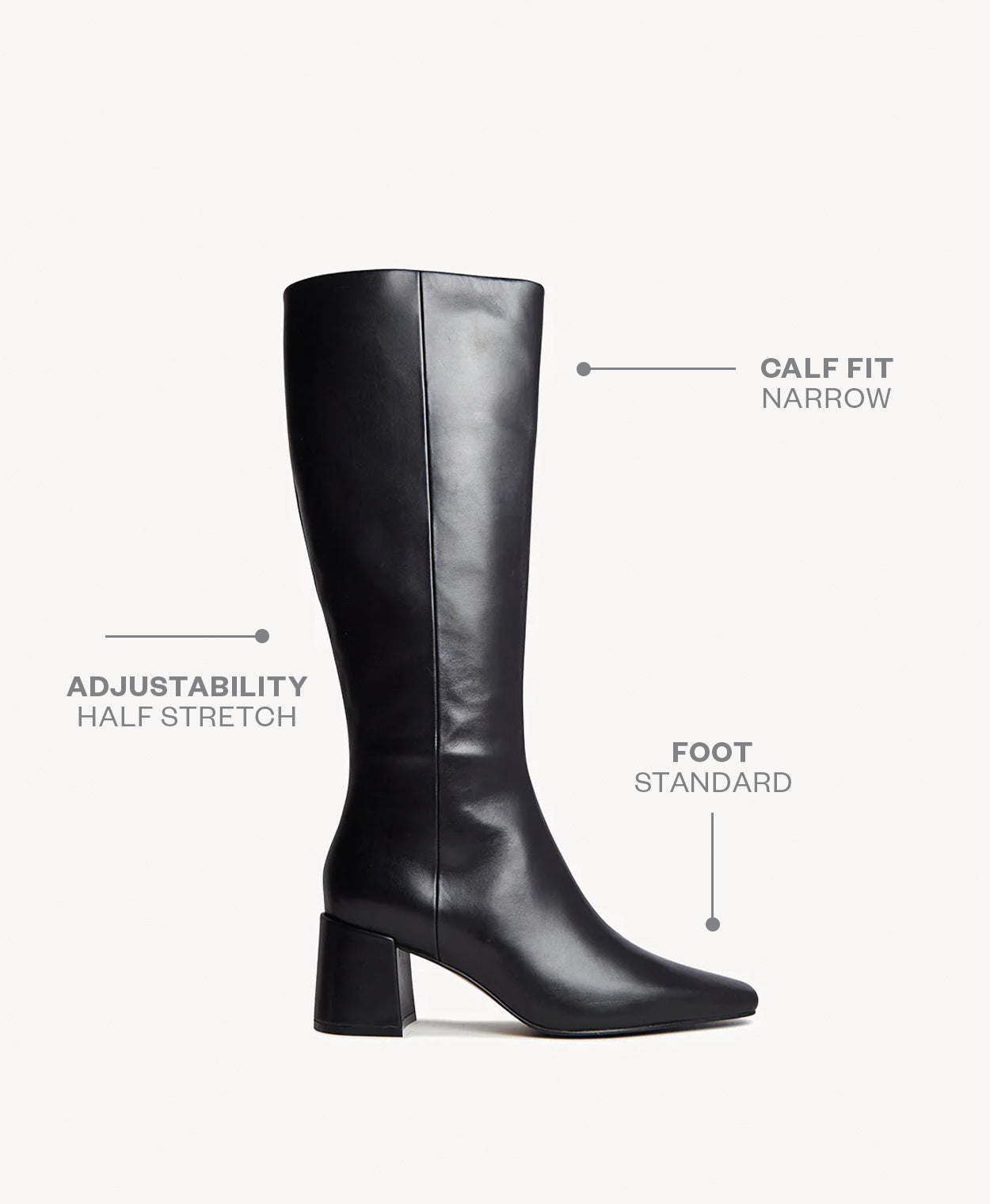 Kiara Knee High Boot with Narrow Calf - - Merchant 1948