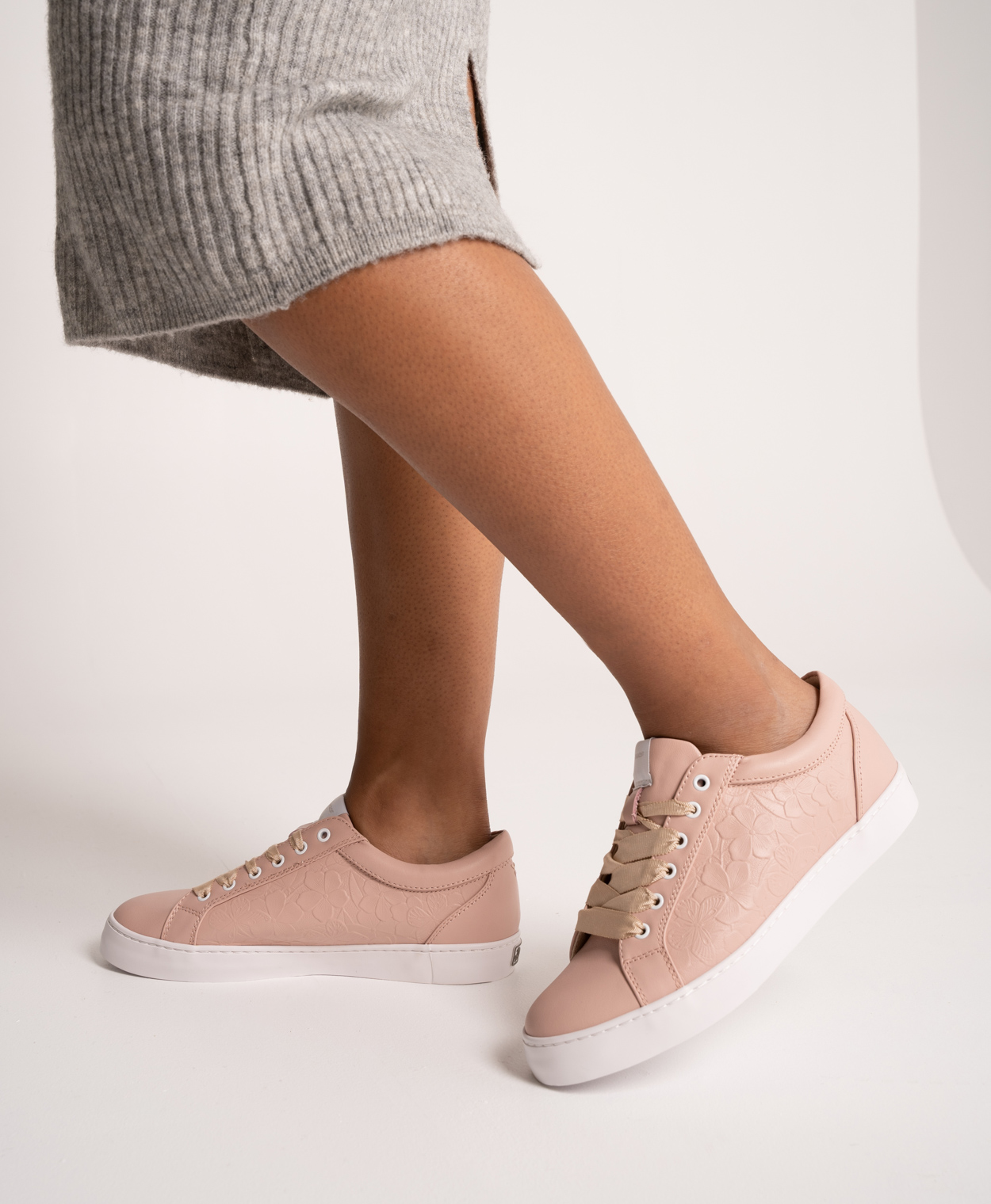 Blush leather sneakers sales