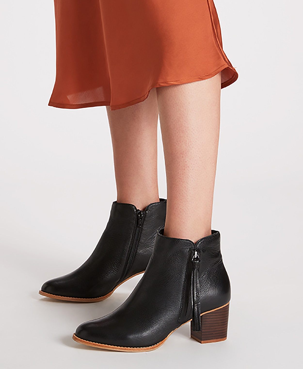 Black ankle boots shop with zip