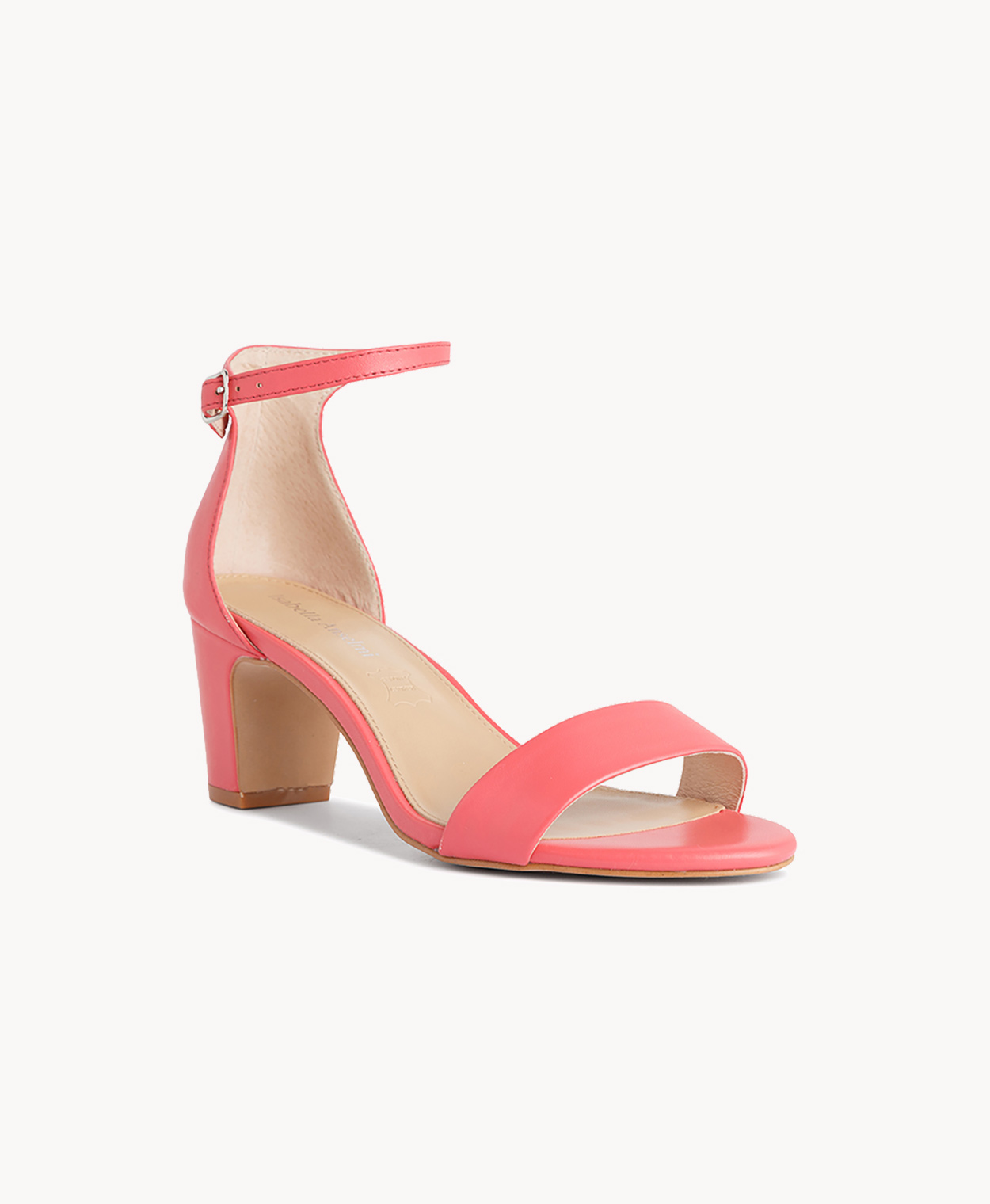 Coral block heel top sandals