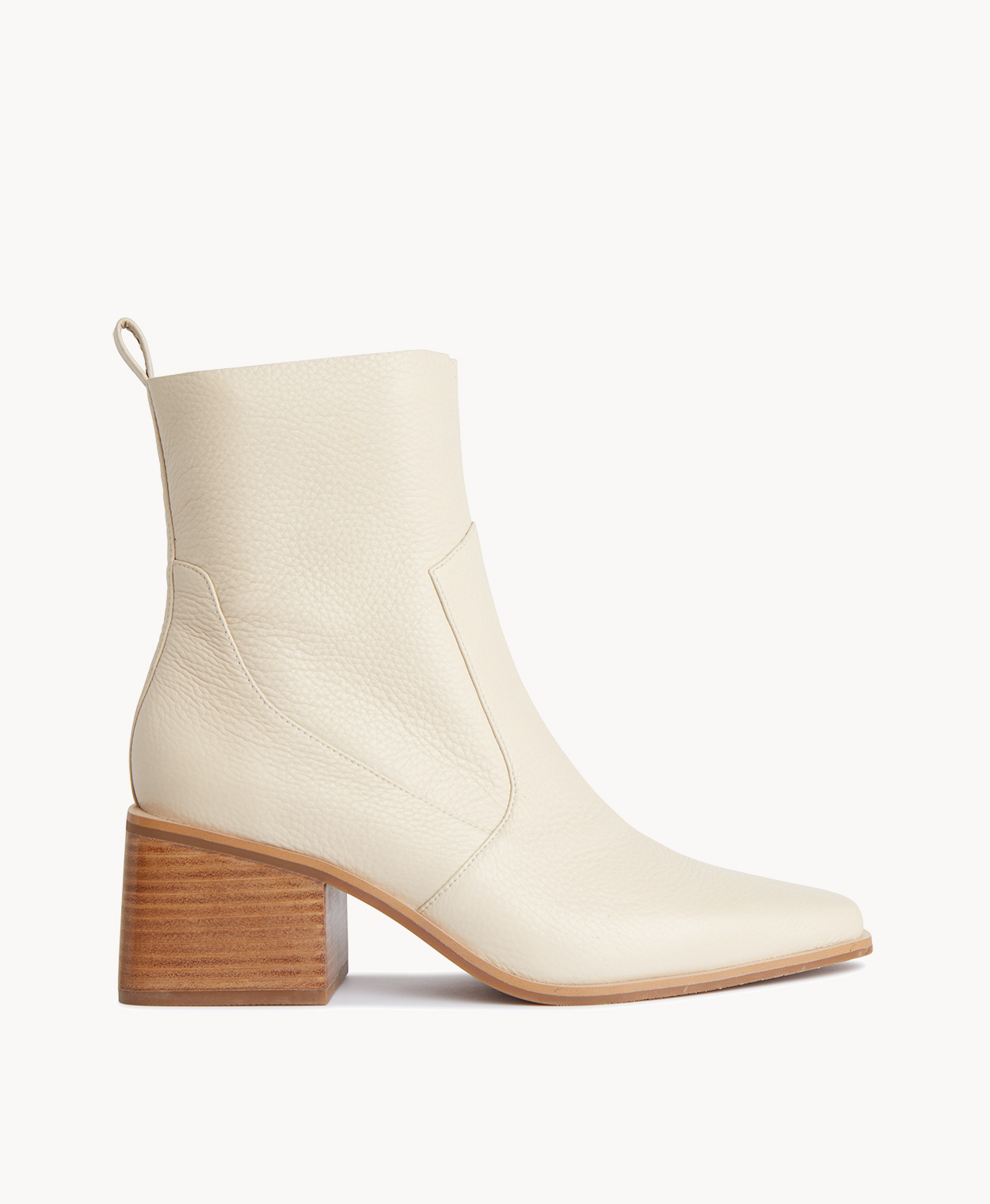 Cream leather ankle boots 2025